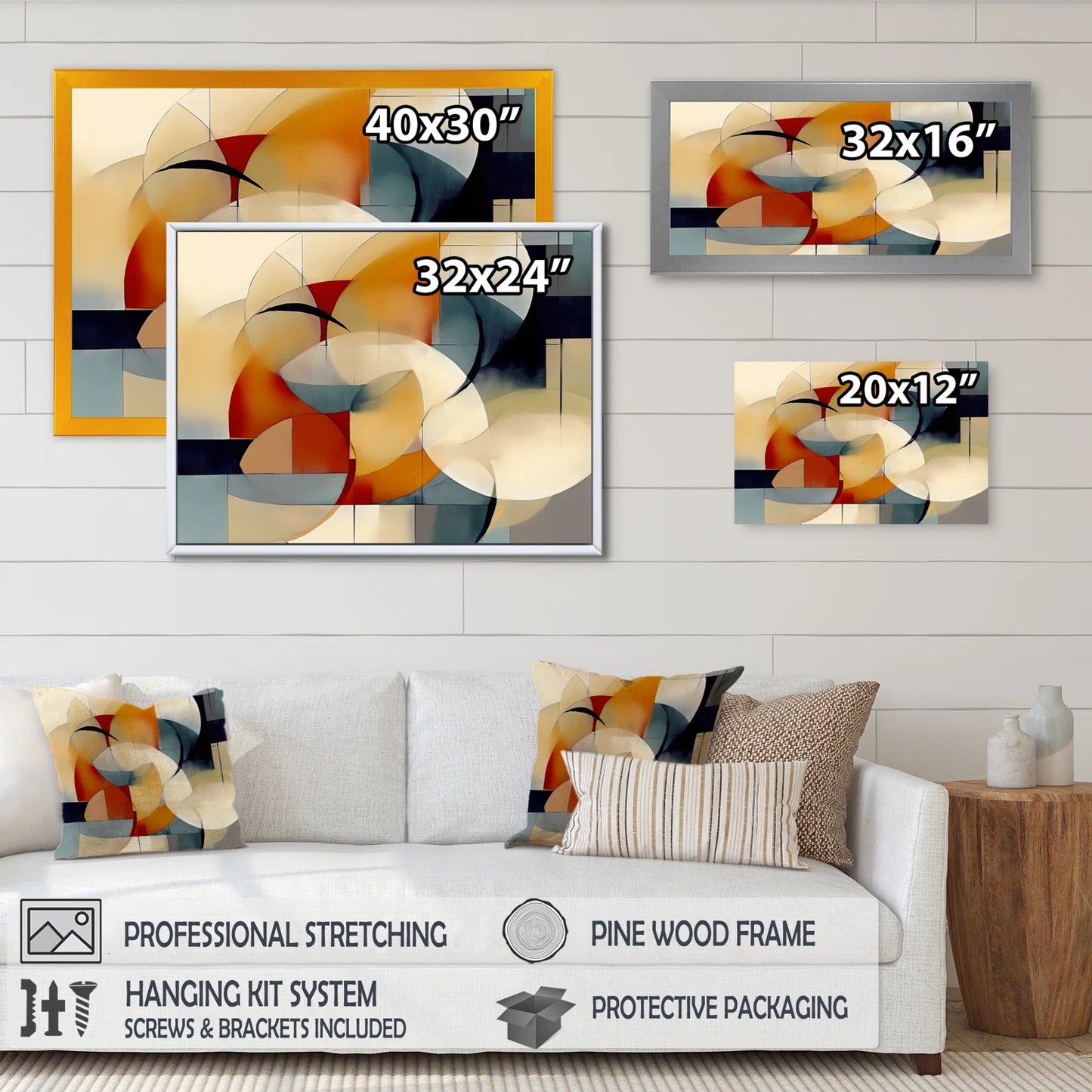 Black Framed Abstracted Canvas Print