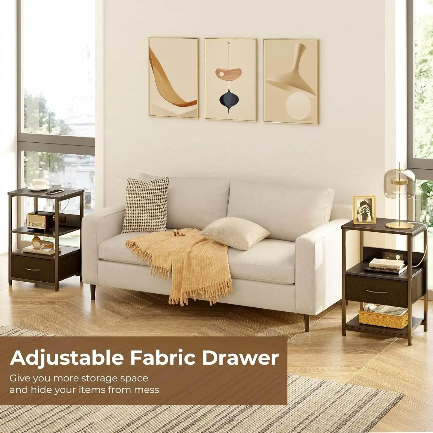 LED Lit Charger Nightstand