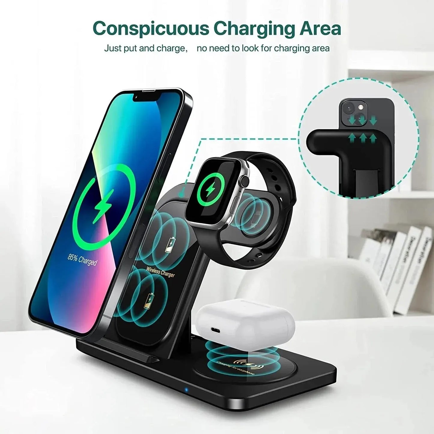 3in1 Wireless Fast Charger Station