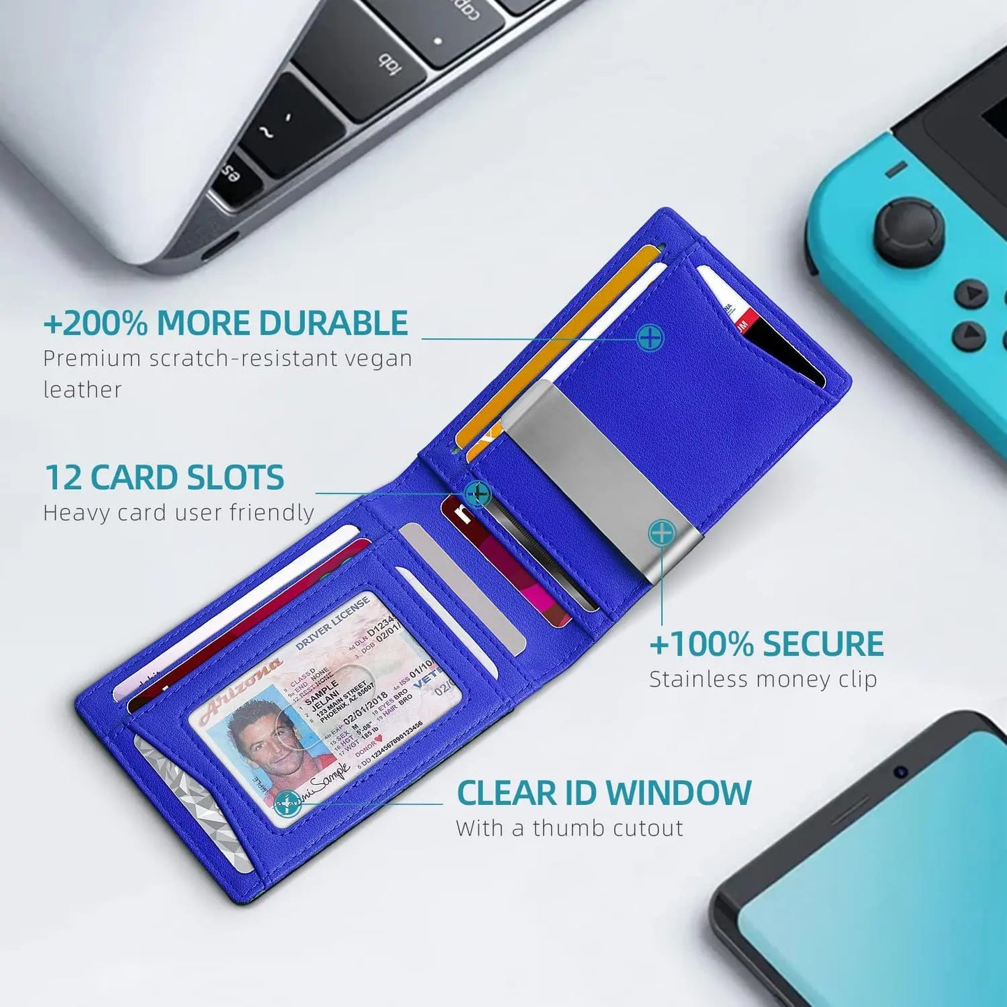 LuxGuard Ultra Slim RFID Leather Wallet