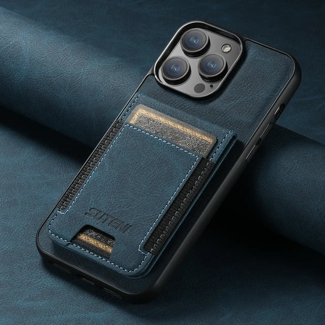 iPhone Lux Leather Magnet Wallet & Case