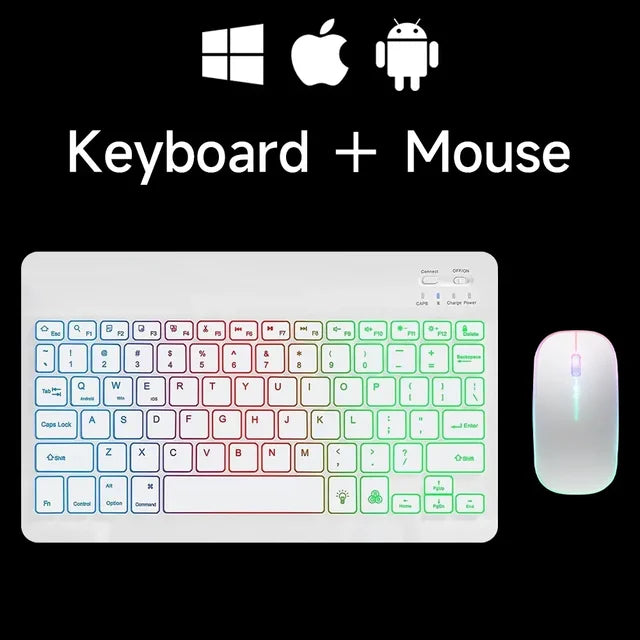 Mini Backlit Bluetooth Keyboard Wireless & Mouse