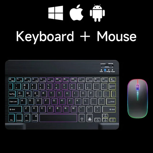 Mini Backlit Bluetooth Keyboard Wireless & Mouse