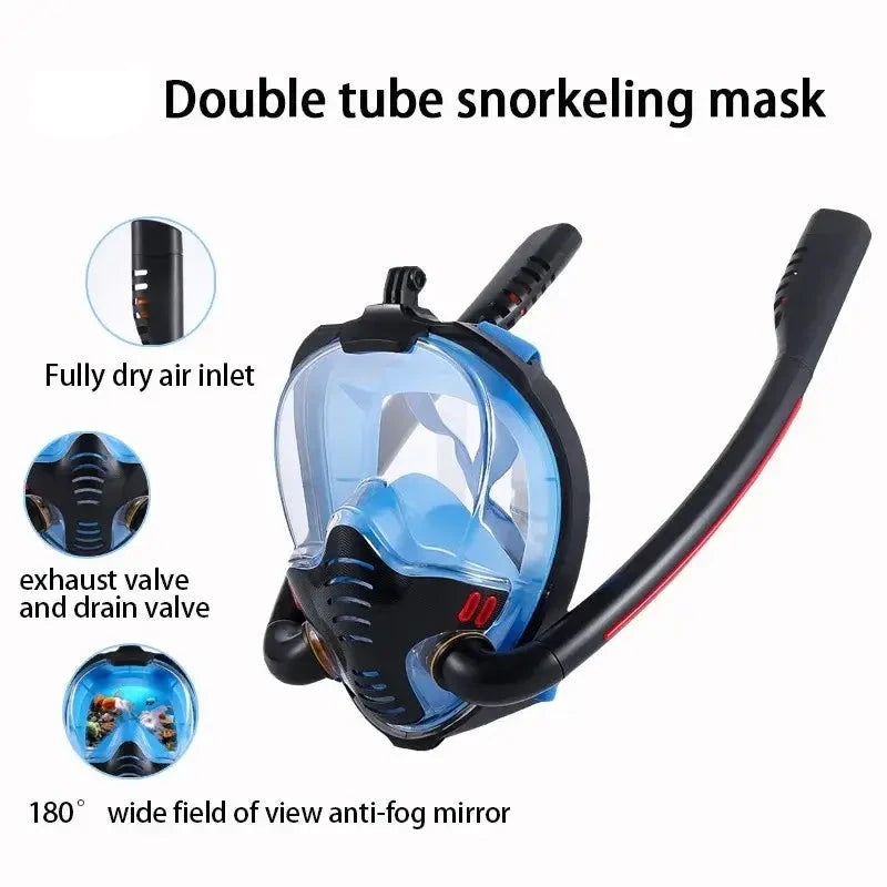 Double Tube Full Snorkeling Mask